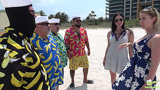 Girlfriend in Every Port Episode 5: Marie Fox and Sydney Paige Fuck 4 Sailors