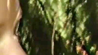 Beautiful Blonde Fucked by Black Man in the Woods