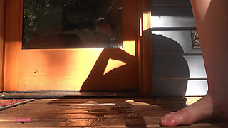 Peeing From Behind Outside