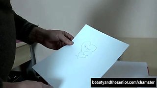 Fresh brunette teen Cindy gets fucked by old Phillipe