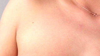 Sexy Blonde Catgirl Playing Dildo in Her Pussy and Ass