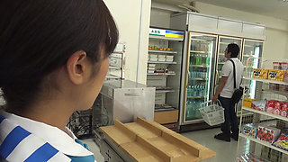 Brunette Asian MILF in Uniform Deepthroats Thick Cock