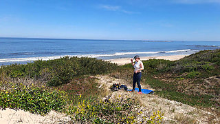 Amateur Nudist Girl: Stripping & Touching Herself on a Quiet Spring Beach in Uruguay
