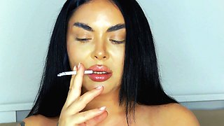 Beautiful Brunette Smoking Fetish Tease - Softcore Seduction