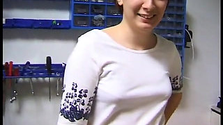 Amateur brunette slut banged in pov action