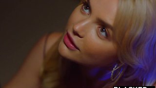 Tiny blondie doesn't mind getting blacked on a fancy sailboat