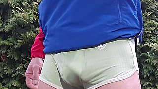 Skinny twink trembles and moans loudly. So much sperm flows together with the