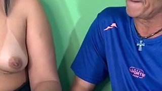 The Old Man Went Crazy in Bed with the Brunette with the Huge Ass Only in Panties