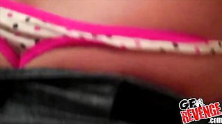 Lesbian kiss then GF Revenge kitchen group fuck