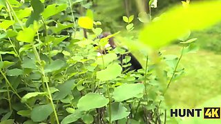Buxom Czech Maya fucked by older cock outdoors next to cuckold - POV