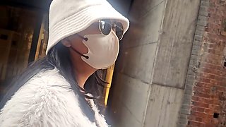 Public nip slip, outdoor, risky flash