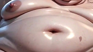 Huge Obese Belly & Hairy Pussy Pleasure - Close up Wet Bush Masturbation