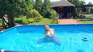 Dildo Fuck and Dildo Blowjob While Holding My Breath Underwater in Pool