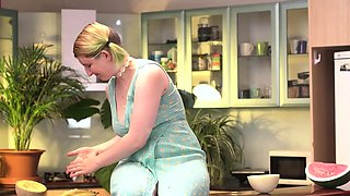 Hairy busty amateur fingers her cunt and toys her asshole