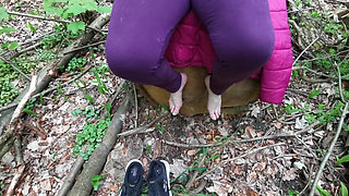 Vagina and Tit Spanking Outdoors