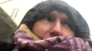 Flashing My Tit with Rock Hard Nip in Fucking Filthy Weather