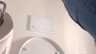 Cutie visits the toilet
