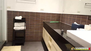 Johntronx - Fucking Hot Thin Girls in the Shower and on the Bed