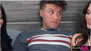 Jade Maris & Friend Vanessa Marie Invade Stepbros Bed Until He Shares His Cum