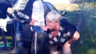 Stepmom Helps Me Pee Then Sucks My Dick in Public - Zona901 Russian MILF