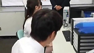 Office Temptation. Black Stockings Worker Teases with Sheer Lines, Close Touch Turns Into a Private Heated Moment. - Part1