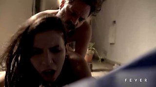 Fuck with young brunette ends with a lot of milk