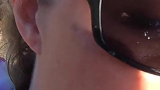 Blonde tour guide blows tourist on the beach then fuck back at her place - 2 scenes in 1