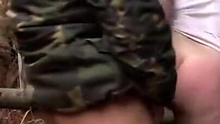 Pretty sexy babe slides on big black cock and an outdoor fuck sex clip