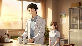 Doctor close the clinic earlier and seduce his nurse for blowjob