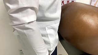 The gynecologist checks her thoroughly