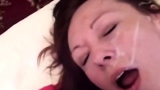 Amateur Russian Girl Facialed at Home