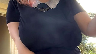 Alt MILF Nextdoor Smokes a Cig Outback!