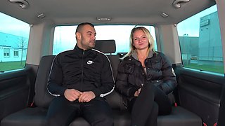 Blondie Lora's juicy peach in a steamy ride