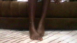 African Ebony Feet Fetish Petite Oiled Teen 18 Sitting