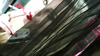 Black Seamed Pantyhose Domination