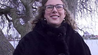 German milf gets cumshot from her mouth to titties after sex with a stranger POV