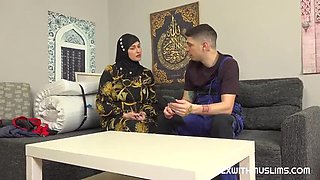 Hijab Busty MILF Falco White Gives Blowjob to Amuse Adore