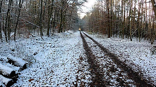Slapping and Pulling Her Labia in the Snow