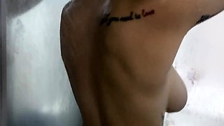 Blonde Babe Pleasures Herself with a Dildo in the Shower