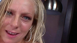 Hot Blonde 20yo Tight Pussy Stuffed by Huge Cock - Massive Cum Blast All Over Her Perky Tits!