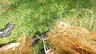 POV - Predicament - Endurance - Dominatrix Fucks Her Slave’s Strap-on While His Cock Is Locked (219)