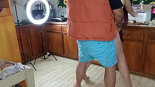 She tried to make salad and then she sucked some cock