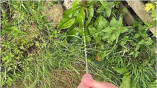 Hairy Dick Peeing In Nature
