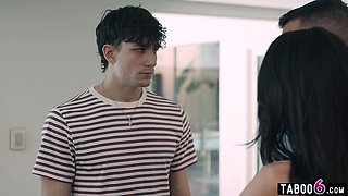 Stepuncle his MILF wife cuckold DP 3some