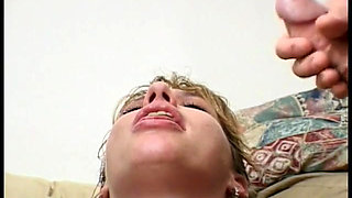 Horny cum slut enjoys stroking and sucking two big cocks (Video has no audio but music)