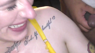 Debut Bukkake Facials for Lana Banana