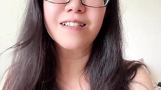 Smoking Asian Girl Smokes Multiple Cigarettes Exposing Her Bouncy C Cup Boobs