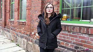 Tiny Emily - German Small Glasses Student 18+ Pick Up And Talk To Casting Fuck