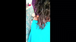 Sexy Cooking in Blouse Petticoat & Pussy Show