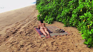 Watched on a lonely girl on a wild beach. Seduced her into blowjob and sex.